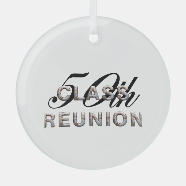 TOP 50th Class Reunion Glass Ornament (Front)