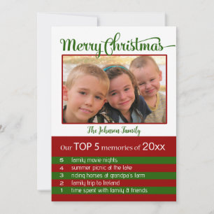 Top 5 Memories of the year Christmas Invitation