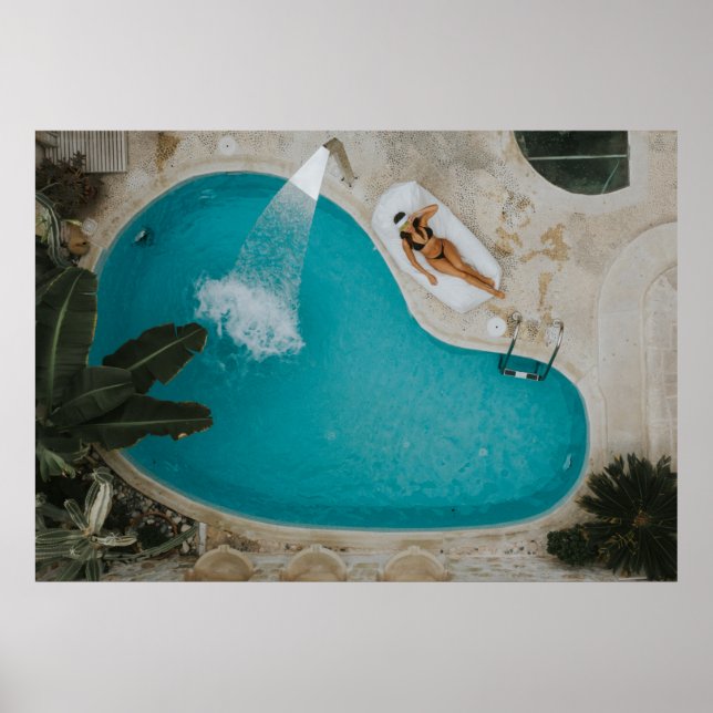Top-angle photography of outdoor swimming pool poster (Front)