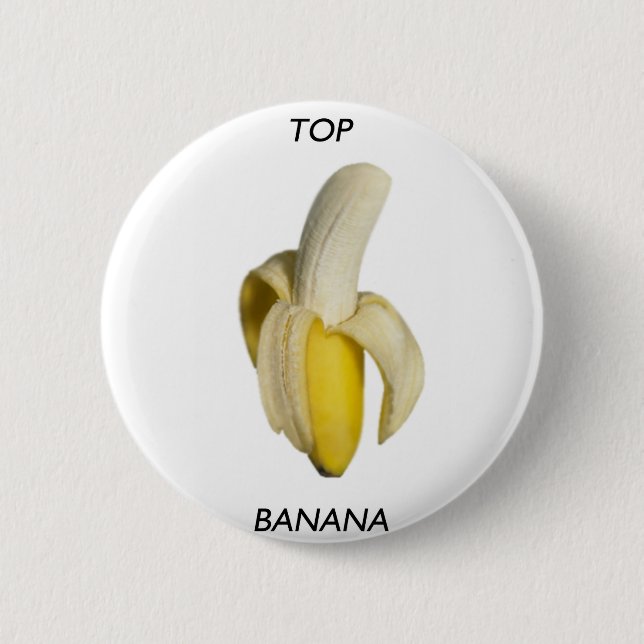 Top banana 6 cm round badge (Front)