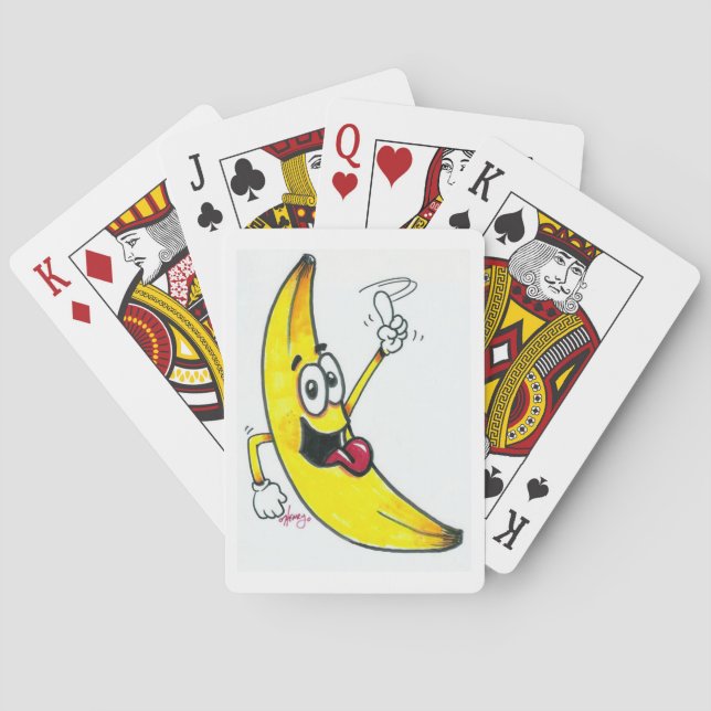 Top Banana, dancing banana cartoon Playing Cards (Back)