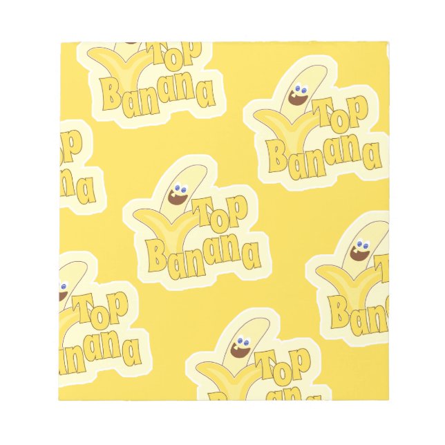 Top Banana Pattern Notepad (Front)