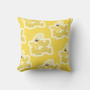 Top Banana Yellow Motivational Winner Pattern Cushion