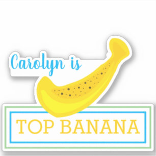 TOP BANANA, your name, fun, yellow banana, humour