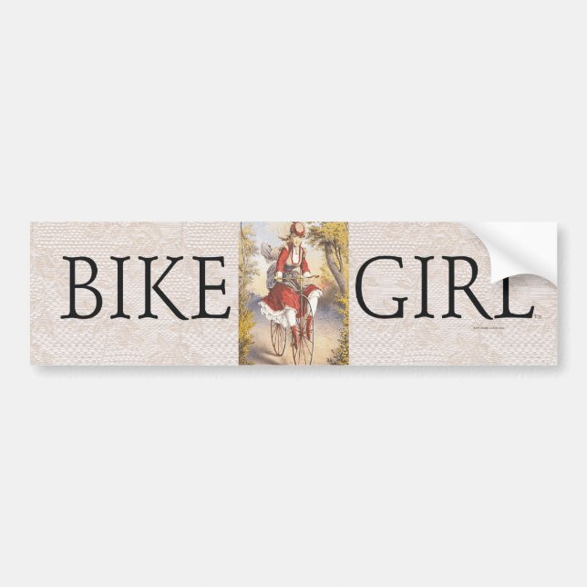 TOP Bike Girl Bumper Sticker (Front)