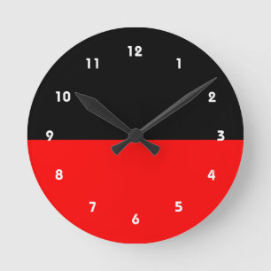 top black bottom red DIY custom background templat Round Clock