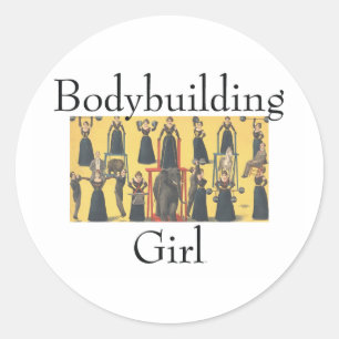 TOP Bodybuilding Girl Classic Round Sticker