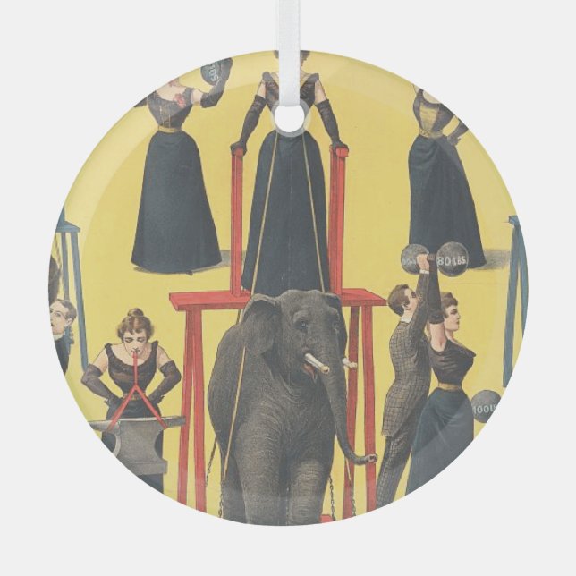 TOP Bodybuilding Girl Glass Ornament (Front)