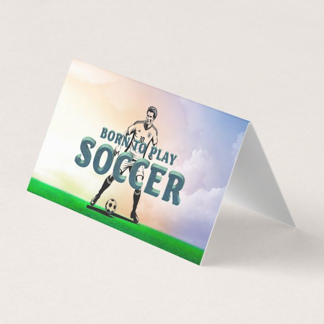 TOP Born to Play Soccer Business Card (Back)