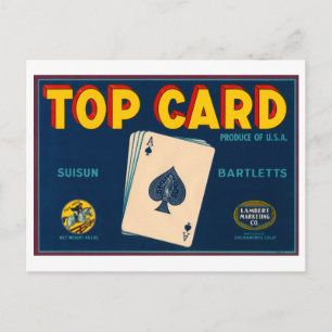 Top Card Suisun Bartletts Vintage Crate Label