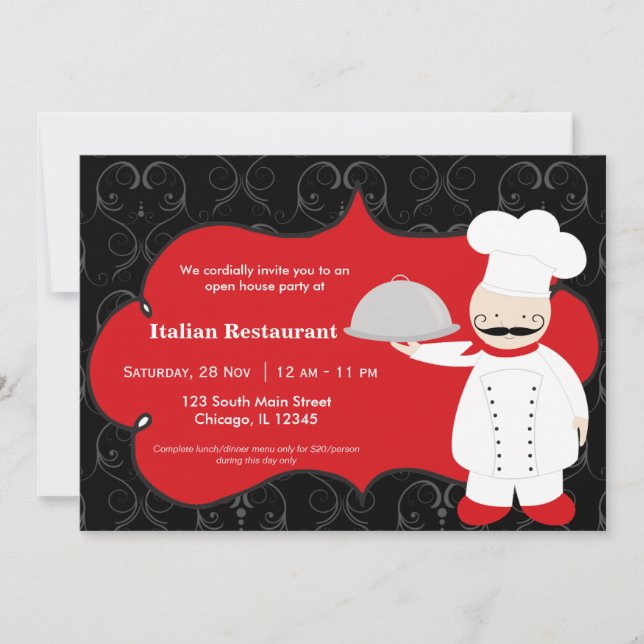 Top Chef Restaurant Invitation (Front)