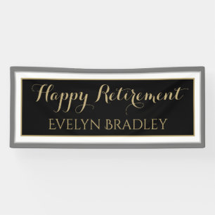 Top choice!Happy retirement banner in black & gold