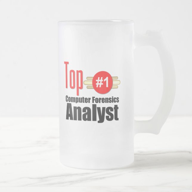 Top Computer Forensics Analyst Frosted Glass Beer Mug (Right)