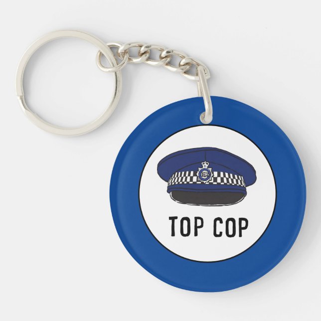 Top Cop. Policeman or Constable. Key Ring (Front)