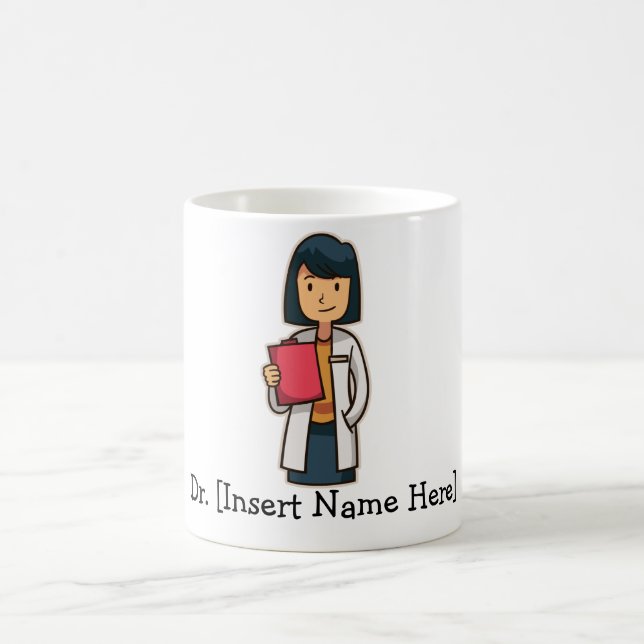 Top Customised Personalised Female Cute Doctor Coffee Mug (Center)