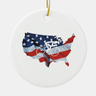 TOP Cycling in the USA Ceramic Tree Decoration