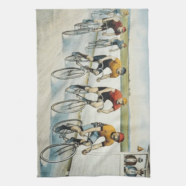 TOP Cycling Old School Tea Towel (Vertical)