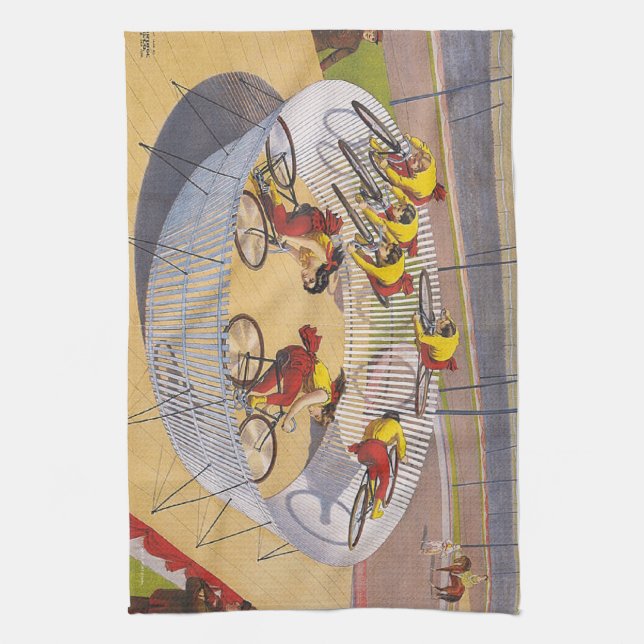 TOP Cycling Yellow Jersey Slogan Tea Towel (Vertical)