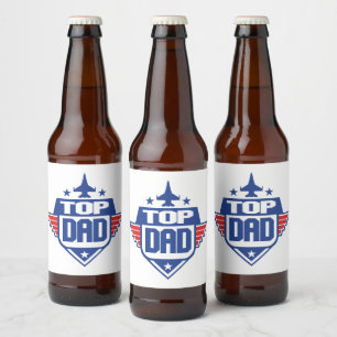 Top Dad Aeroplane Beer Bottle Label