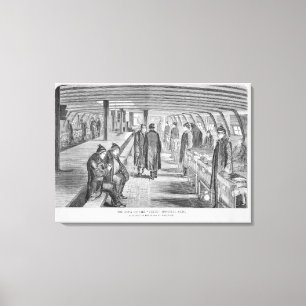 Top Deck of the 'Unite' Hospital Ship Attached to Canvas Print