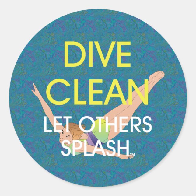 TOP Dive Clean Classic Round Sticker (Front)