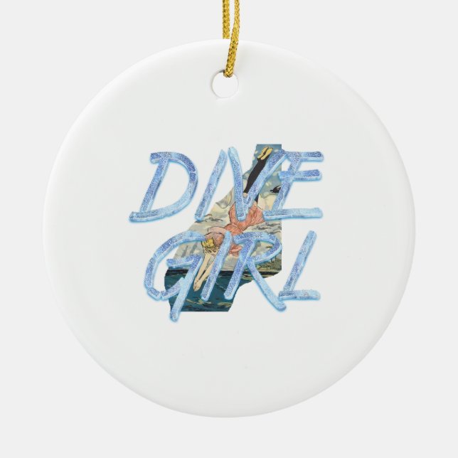 TOP Dive Girl Ceramic Tree Decoration (Front)