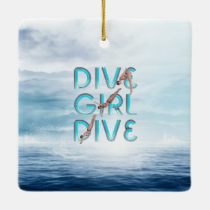 TOP Dive Girl Dive Ceramic Ornament