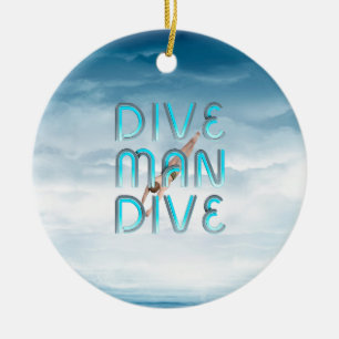 TOP Dive Man Dive Glass Ornament