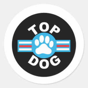 top dog classic round sticker