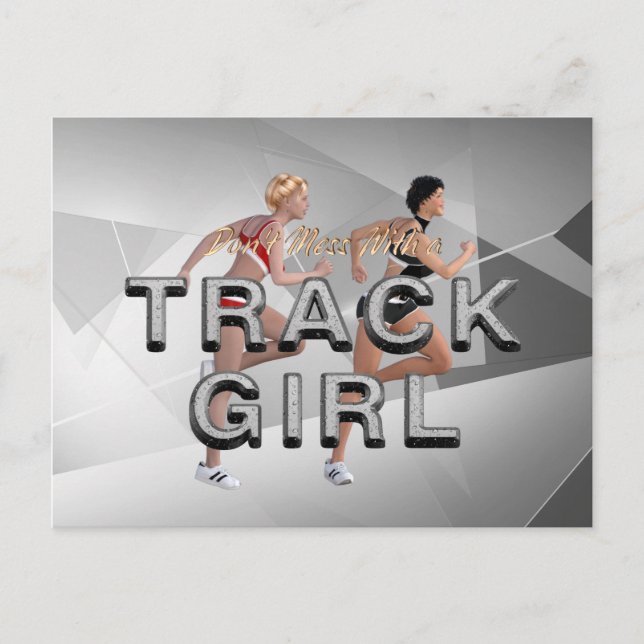 TOP Don't Mess With Track Girl Postcard (Front)