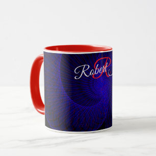 Top Down Dual Funnel Geometric Coffee Mug
