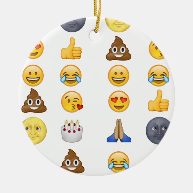 Top emoji collection ceramic tree decoration (Front)