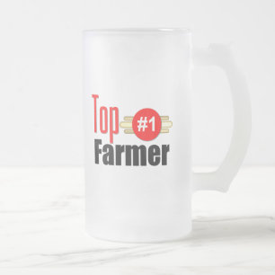 Top Farmer Frosted Glass Beer Mug