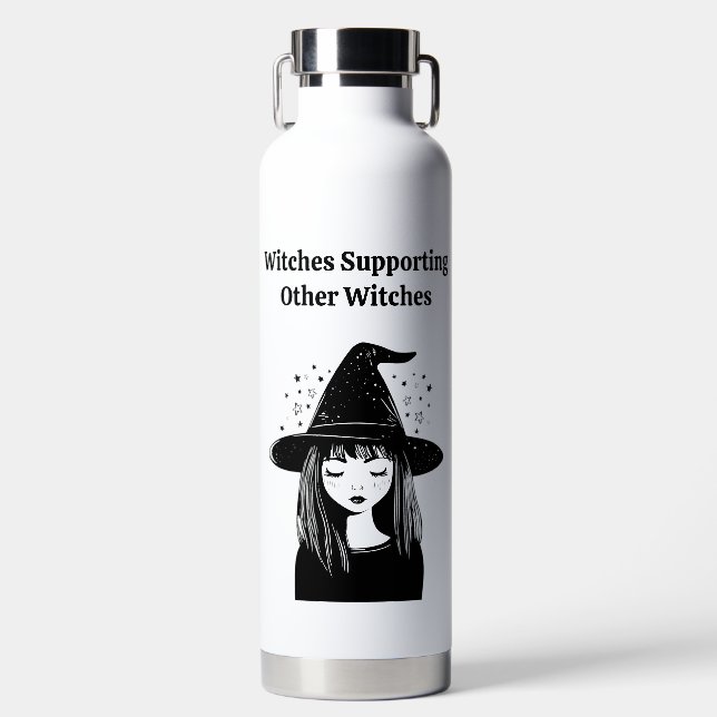 Top Feminist Gift Whimsy Friend Birthday Zodiac Water Bottle (Front)