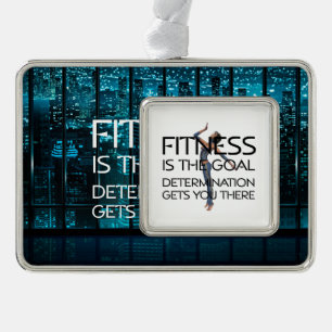 TOP Fitness Goal Silver Plated Framed Ornament