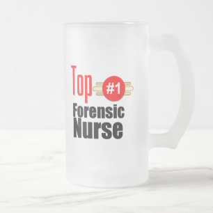 Top Forensic Nurse Frosted Glass Beer Mug