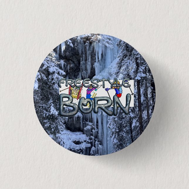 TOP Freestyle Ski Born 3 Cm Round Badge (Front)