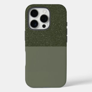 Top Glitter Moss Green iPhone 16 Case – Customise