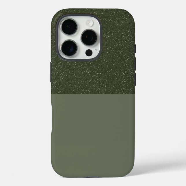 Top Glitter Moss Green iPhone 16 Case – Customise (Back)