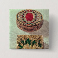 Top: Gold snuffbox inlaid with various stones