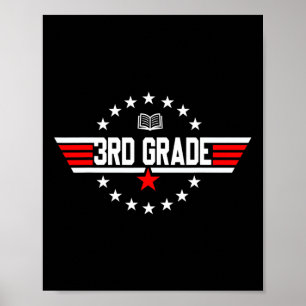 Top Grade 3rd Third Grade Byck To School First Day Poster