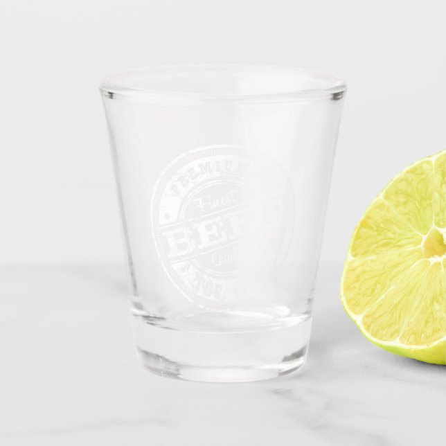 Top Grade Beef-White Shot Glass (Front)