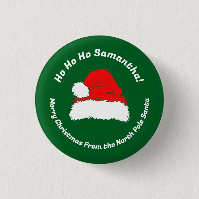 Top Green Ho ho ho Xmas Merry Christmas 3 Cm Round Badge (Front)