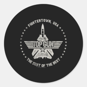 Top Gun Fightertown Usa Circle Classic Round Sticker