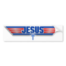 Top Gun Logo Jesus Christ Wingman Bumper Sticker