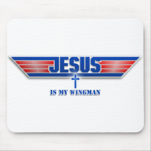 Top Gun Logo Jesus Christ Wingman Movie Mousepad