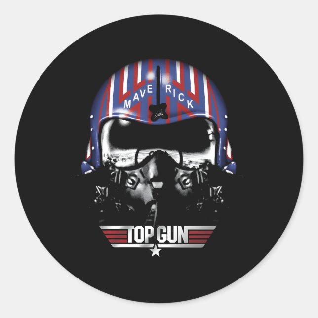 Top Gun Maverick Helmet Classic Round Sticker (Front)