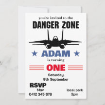 Top Gun Themed Birthday Invitation