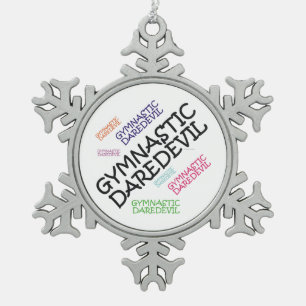 TOP Gymnastics Daredevil Snowflake Pewter Christmas Ornament