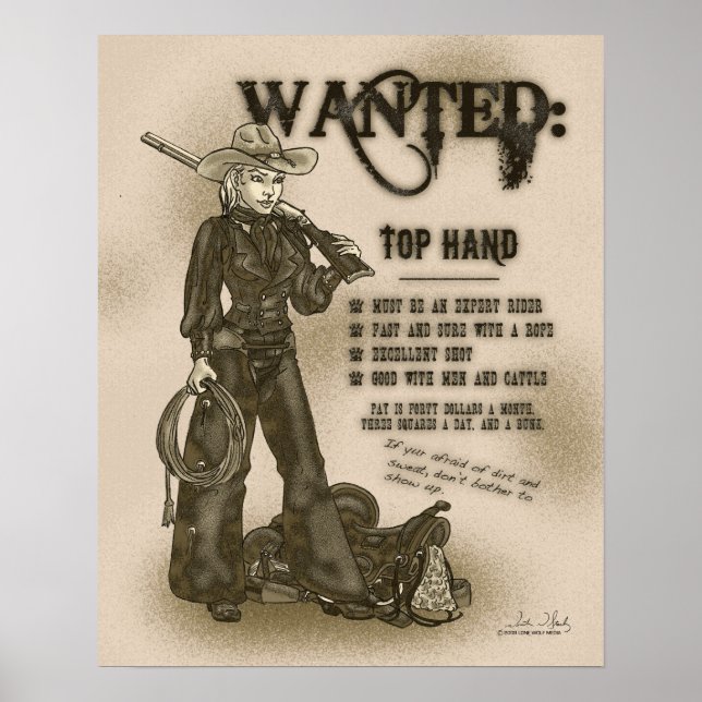Top Hand Cowgirl Poster (Front)